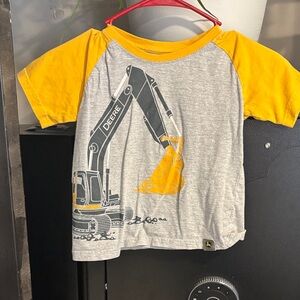 John Deere Yellow & Gray Excavator Raglan Tee for Kids
